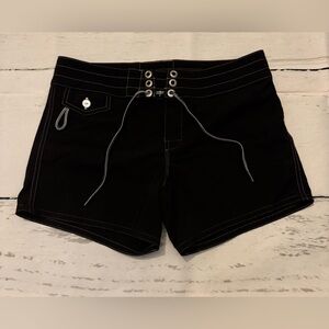 Women's Black Lace-Up Shorts